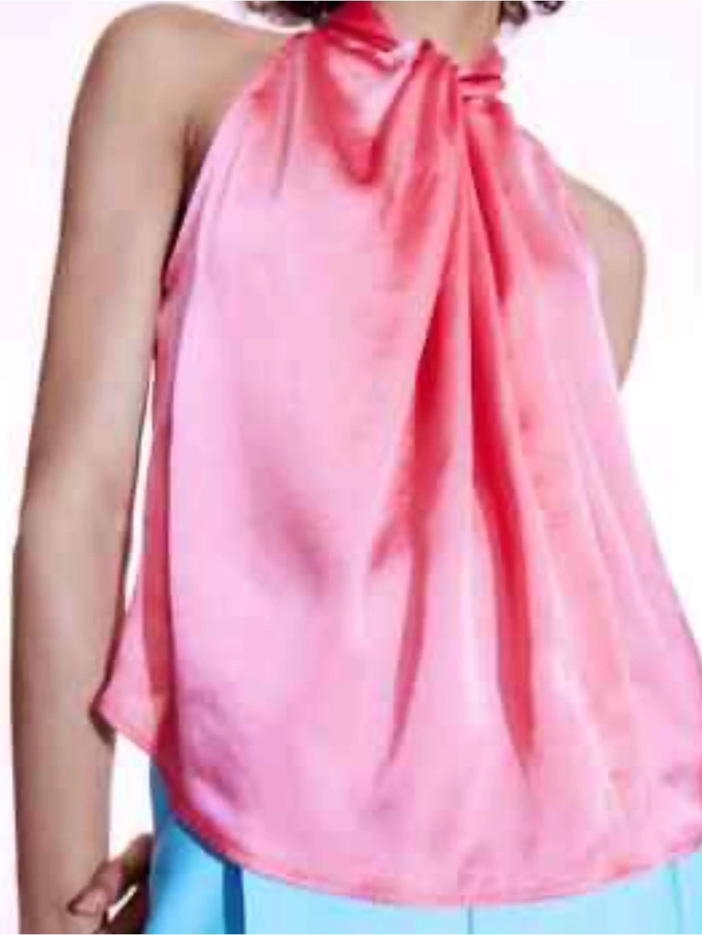 ZARA Women’s Pink satin halter blouse tank size Small